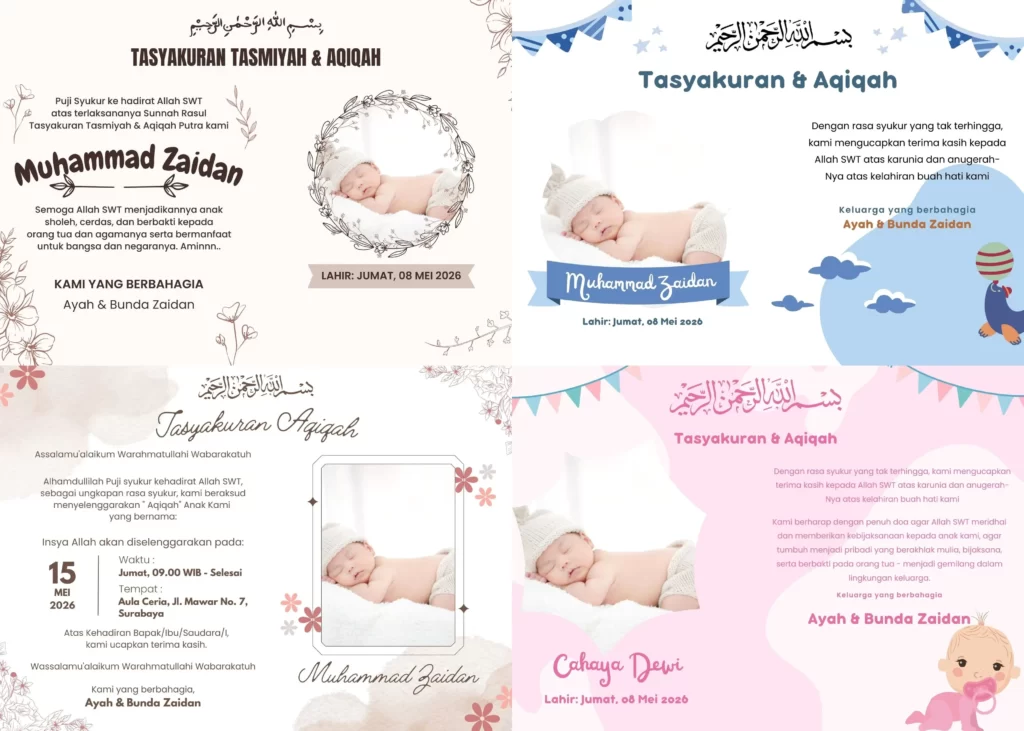 contoh desain undangan aqiqah